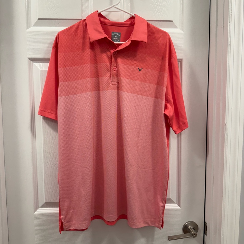 Callaway Golf Men's Coral Opti-Dri Polo Shirt size Large